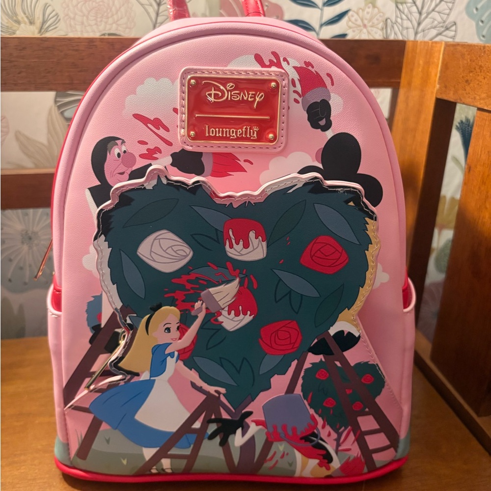 Alice in Wonderland Painting the roses Loungefly Backpack. NWT